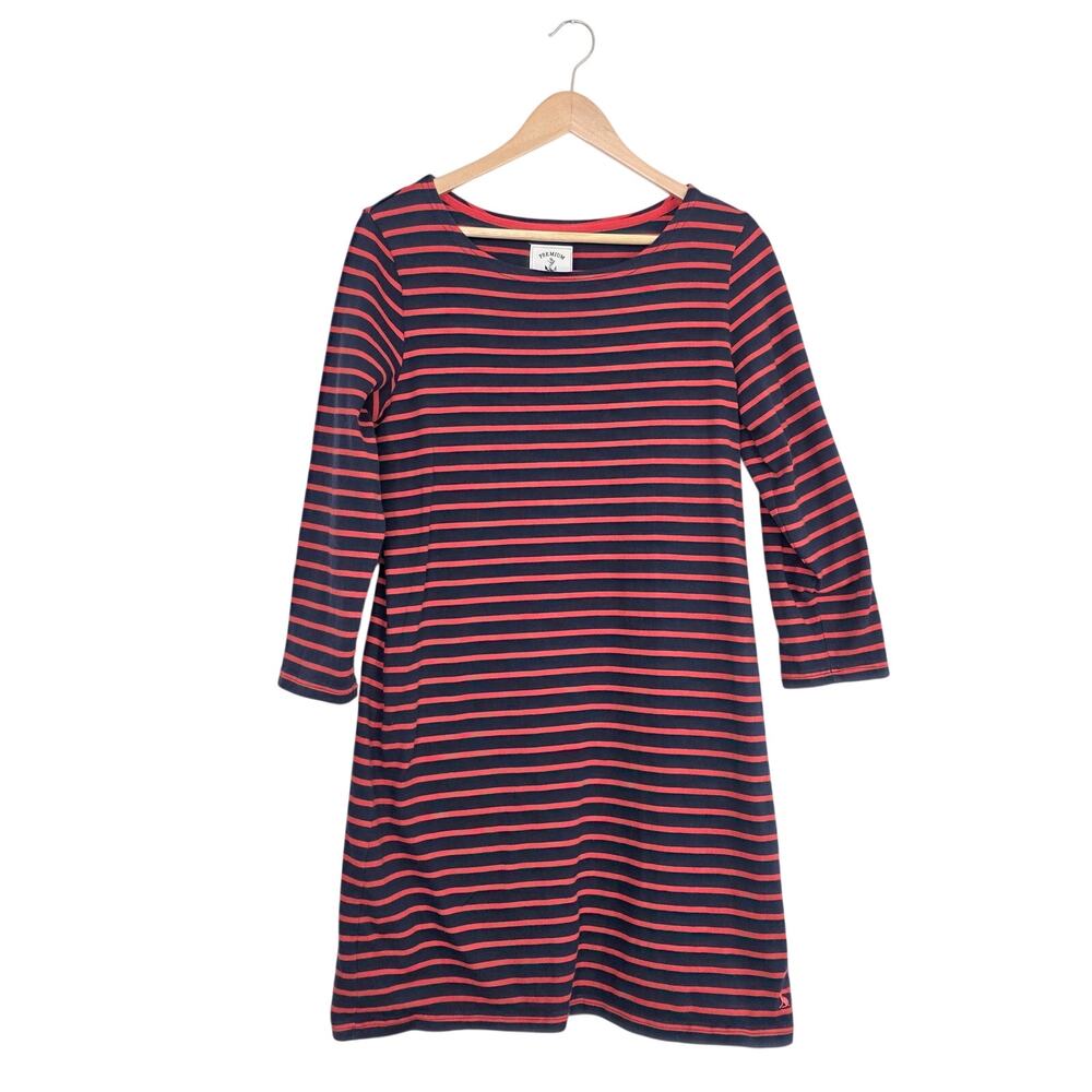 Joules Navy Red Striped Tunic Dress Pockets Nautical Preppy Capsule Transition